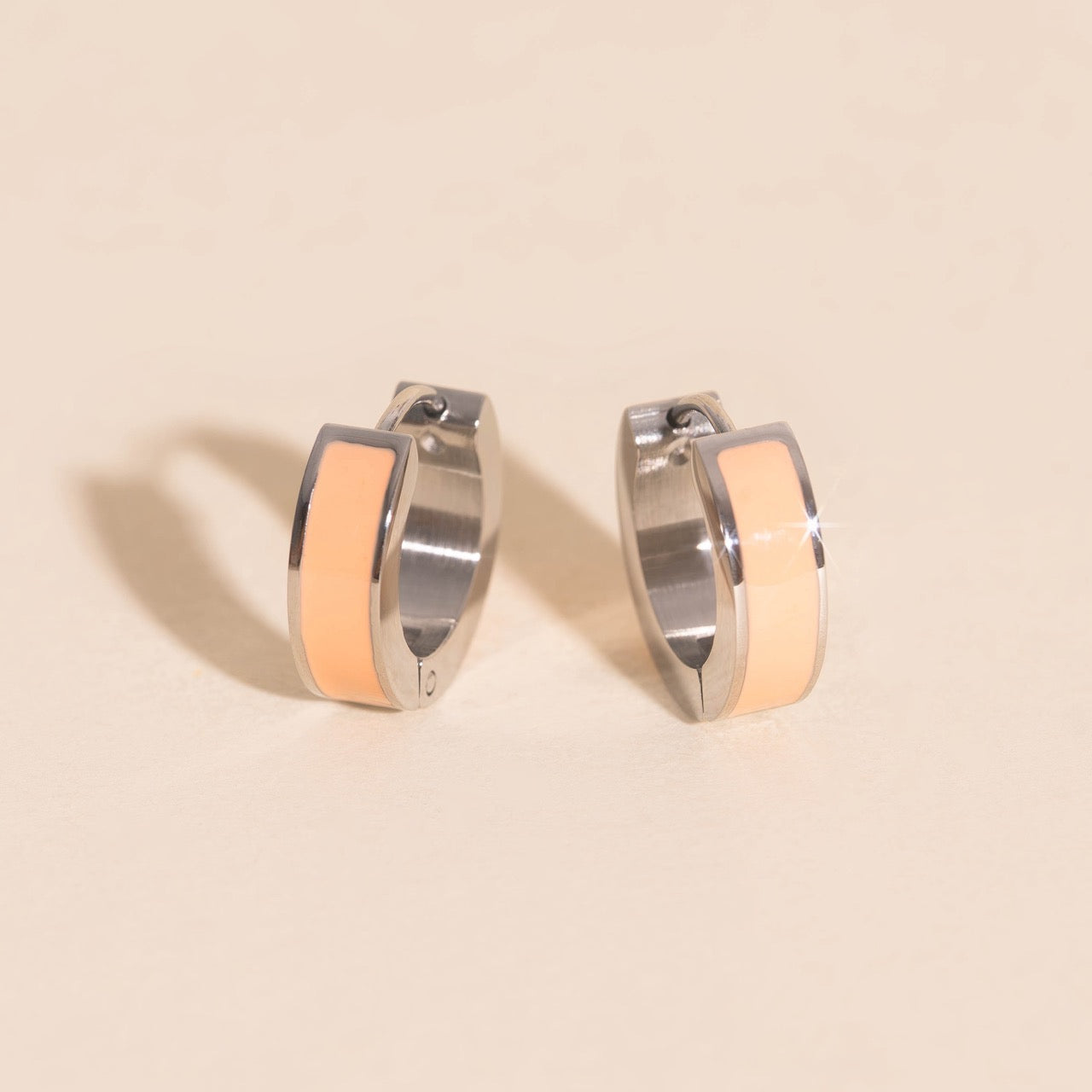 Color Chunky Huggie Hoop Earrings