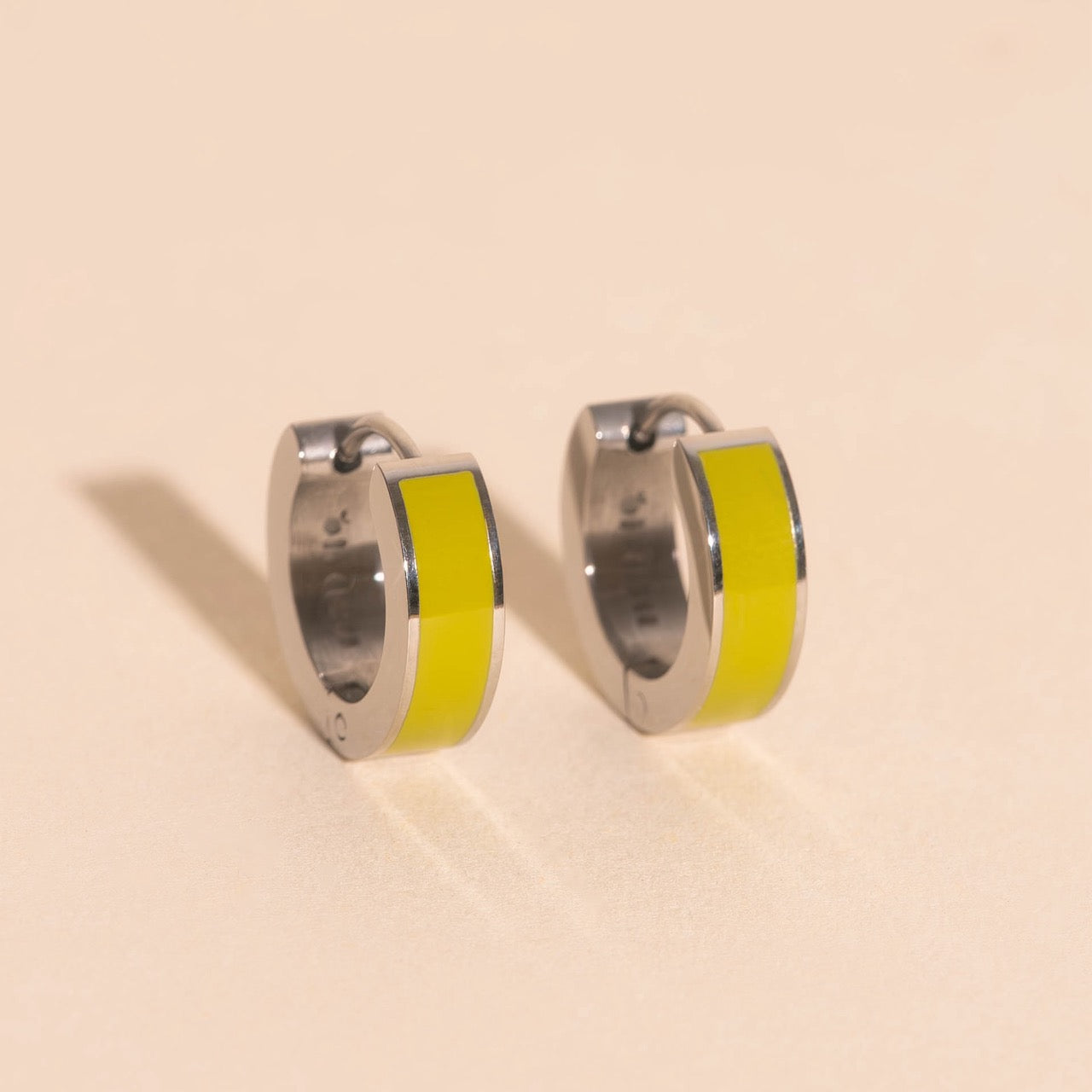 Color Chunky Huggie Hoop Earrings