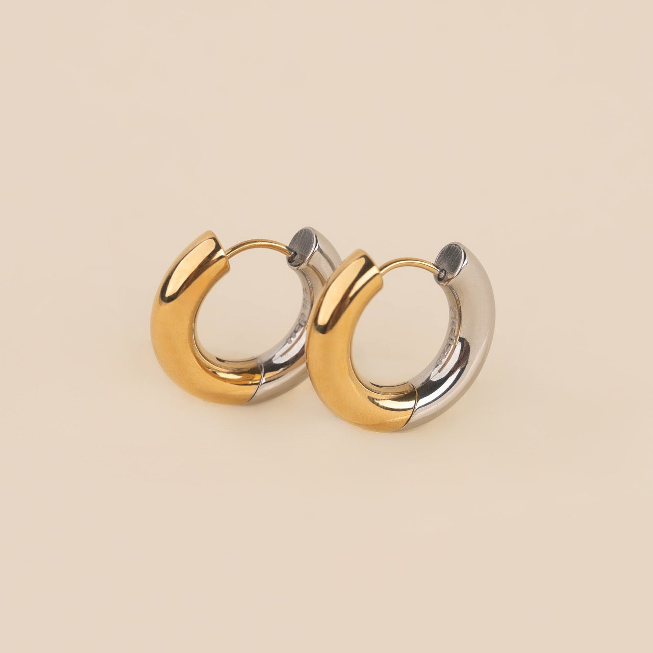Titanium Chunky Rounded Huggie Hoop Earrings