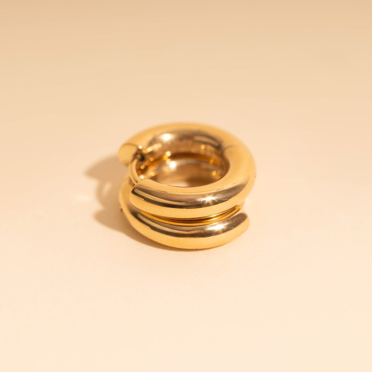 Titanium Chunky Rounded Huggie Hoop Earrings