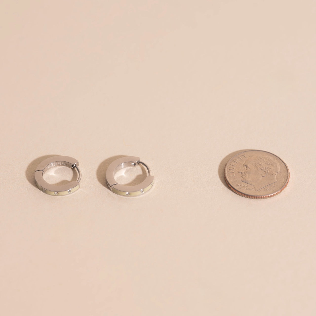 Enamel Crystal Huggie Hoop Earrings