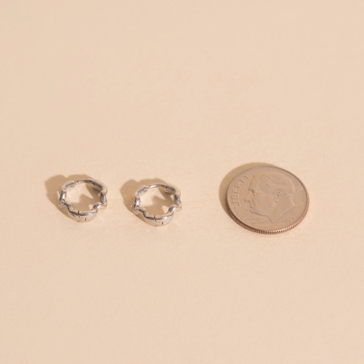 Squiggly Rounded Huggie Hoop Earrings