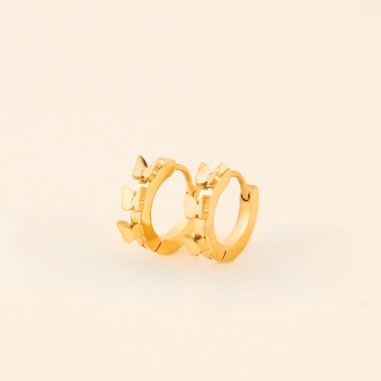 Butterfly 3D Huggie Hoop Earrings