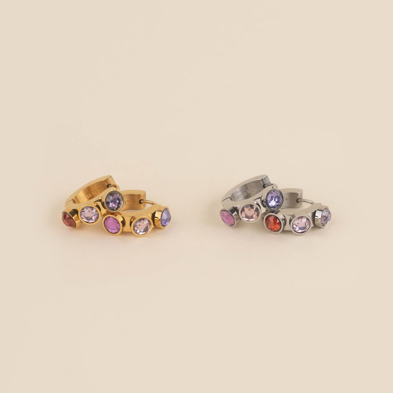 Valentine's Crystal Chunky 3D Huggie Hoop Earrings