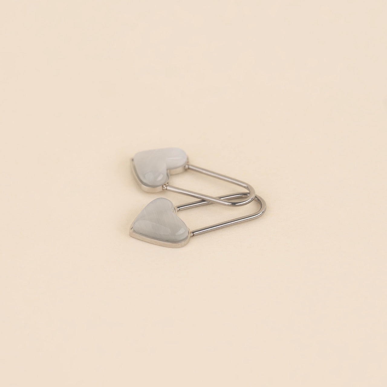 Paperclip Heart Huggie Hoop Charms