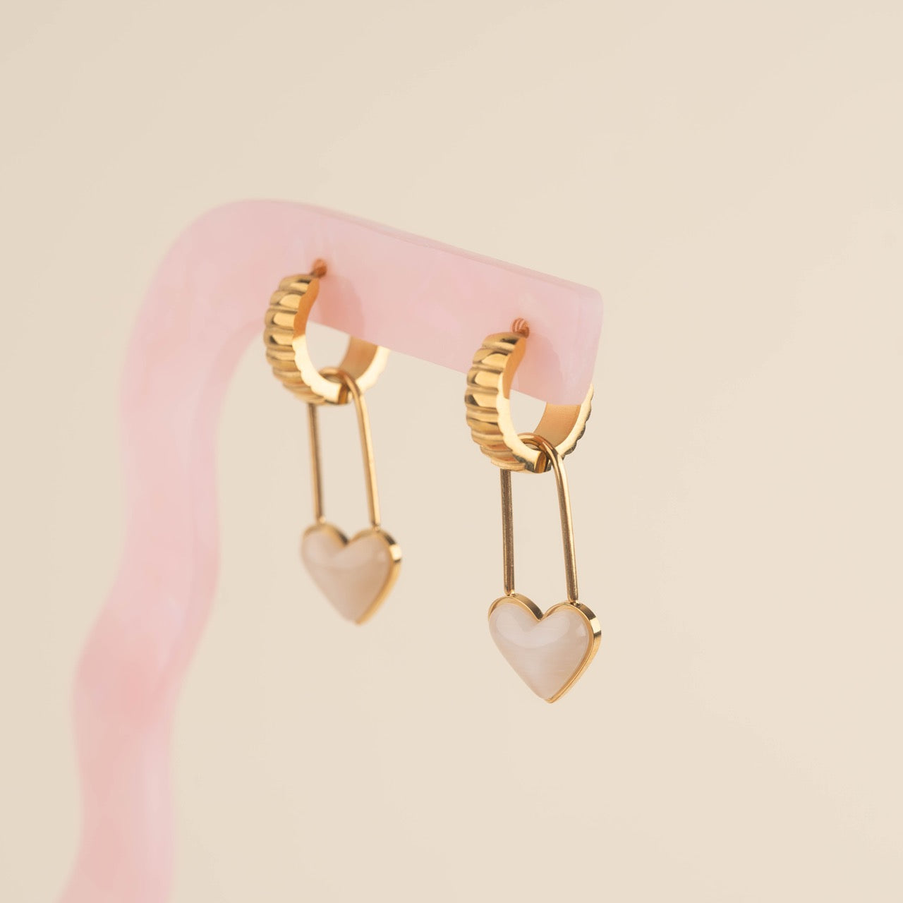 Paperclip Heart Huggie Hoop Charms