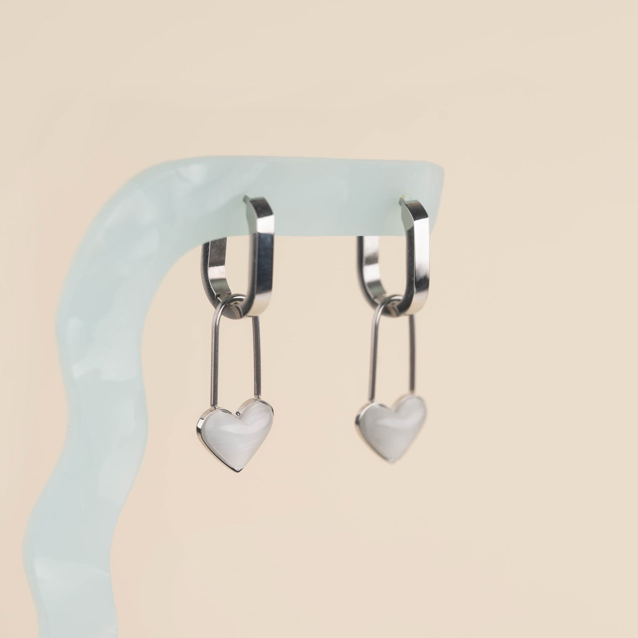 Paperclip Heart Huggie Hoop Charms