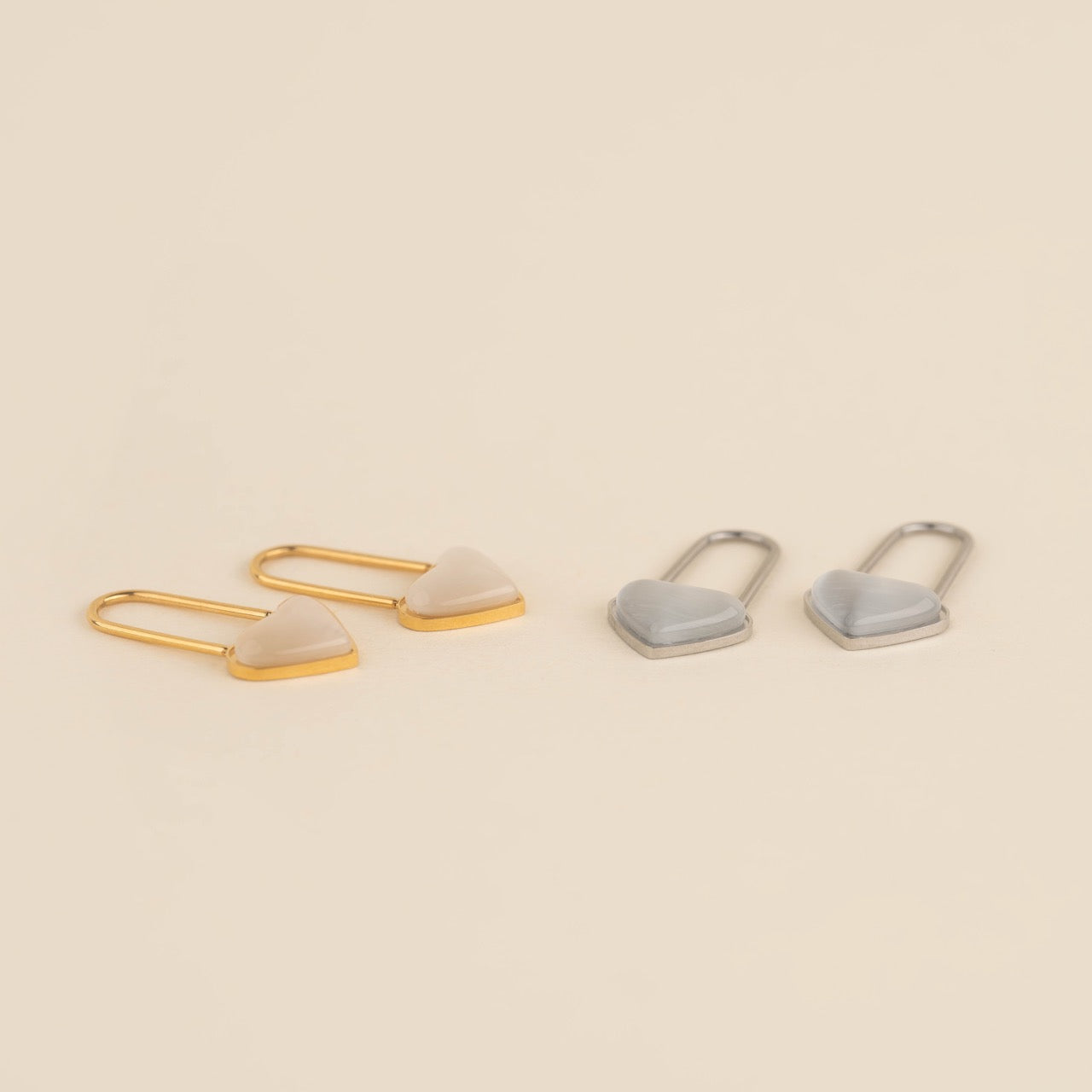 Paperclip Heart Huggie Hoop Charms