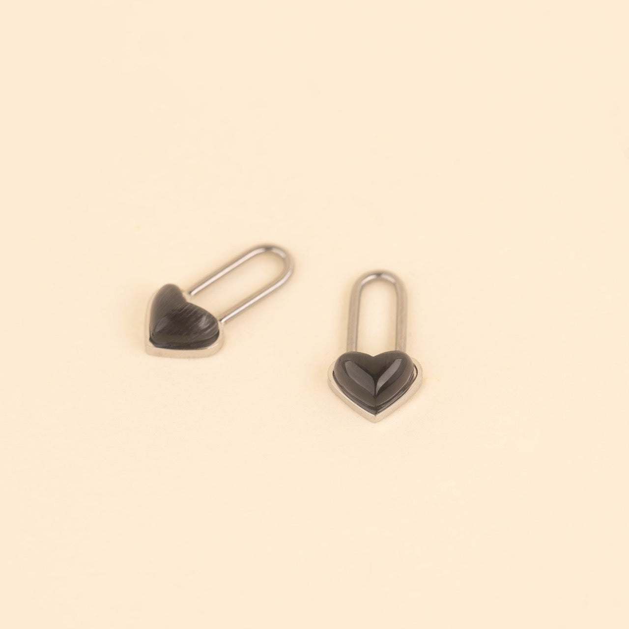Paperclip Heart Huggie Hoop Charms