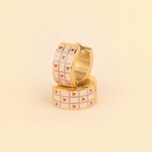 Heart Super Chunky Huggie Hoop Earrings