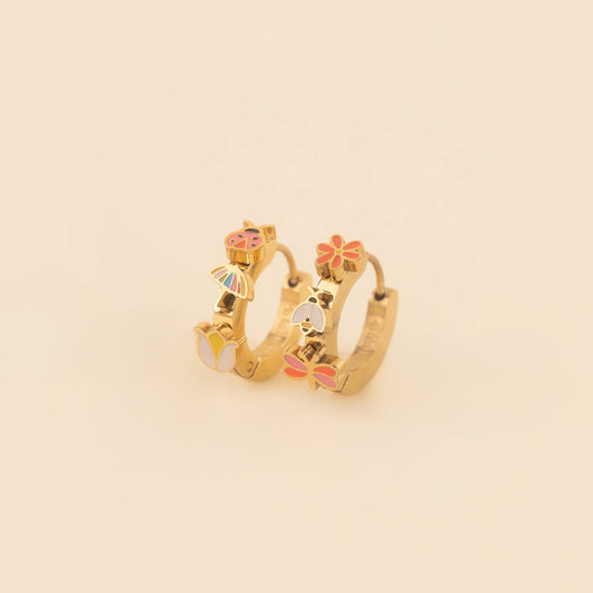 Spring 3D Huggie Hoop Earrings