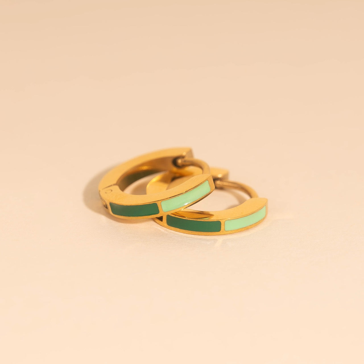 Split Color Huggie Hoop Earrings