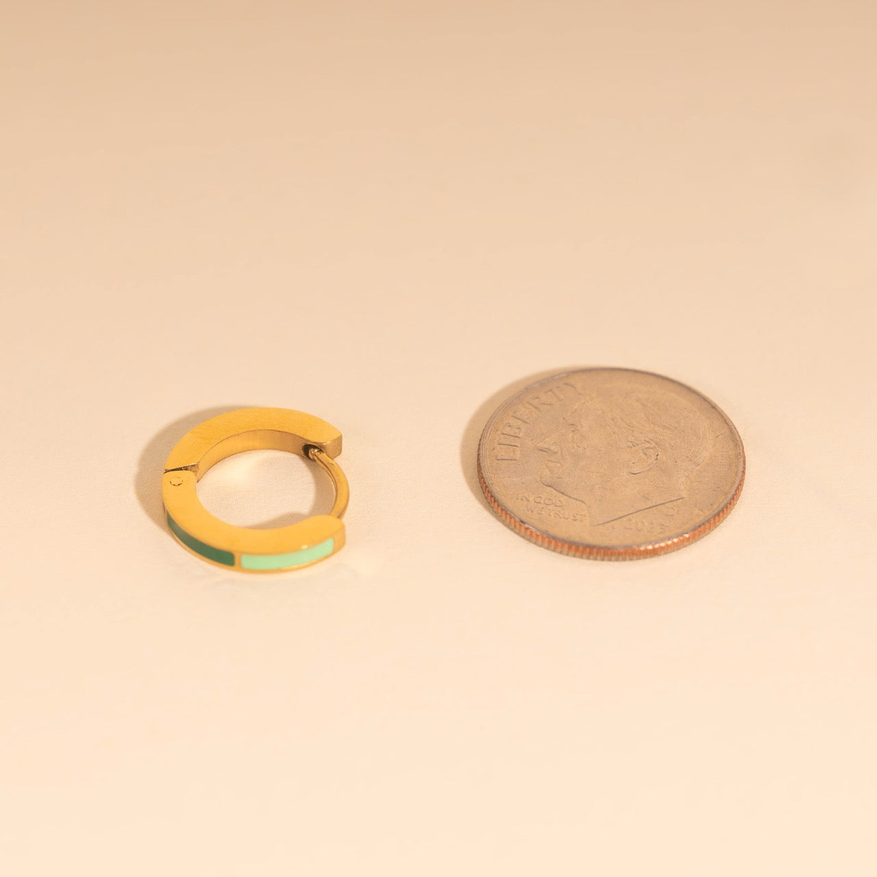 Split Color Huggie Hoop Earrings