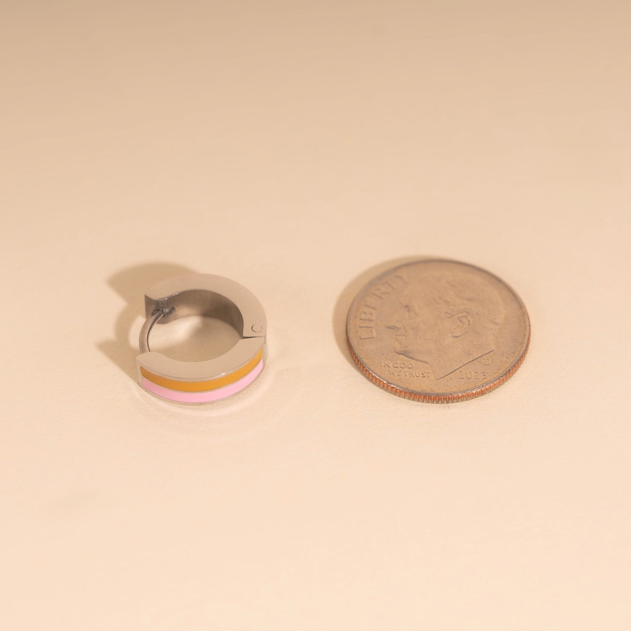 Striped Chunky Huggie Hoop Earrings