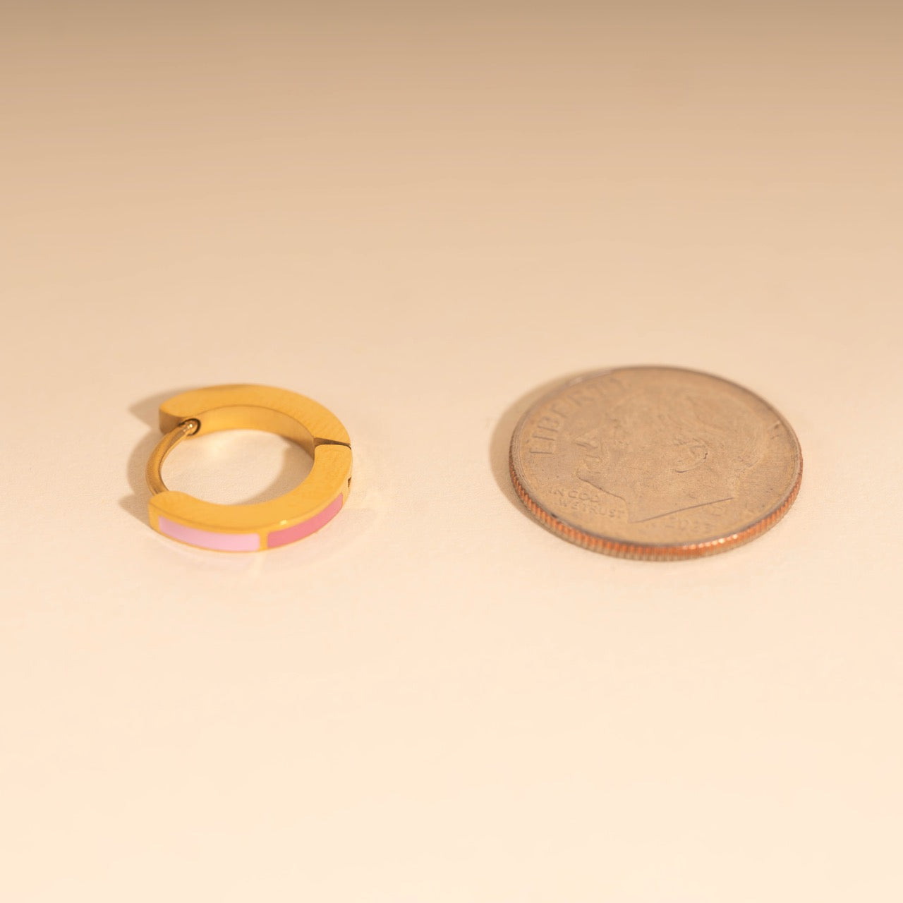 Split Color Huggie Hoop Earrings