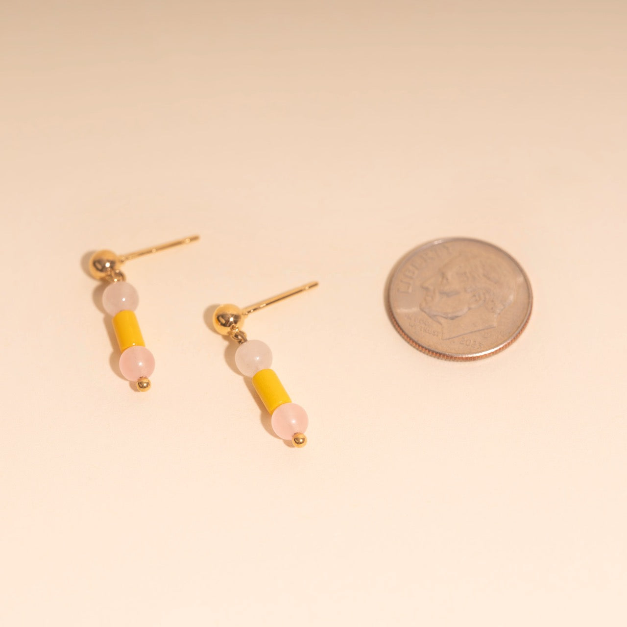 Spring Bead Drop Stud Earrings