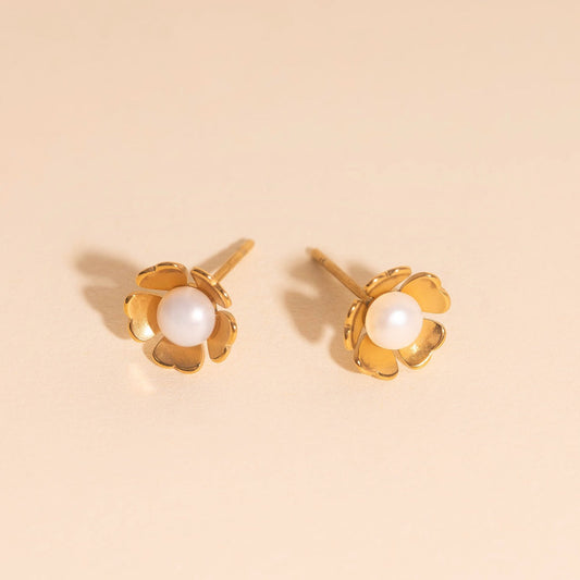 Pearl Flower Studs