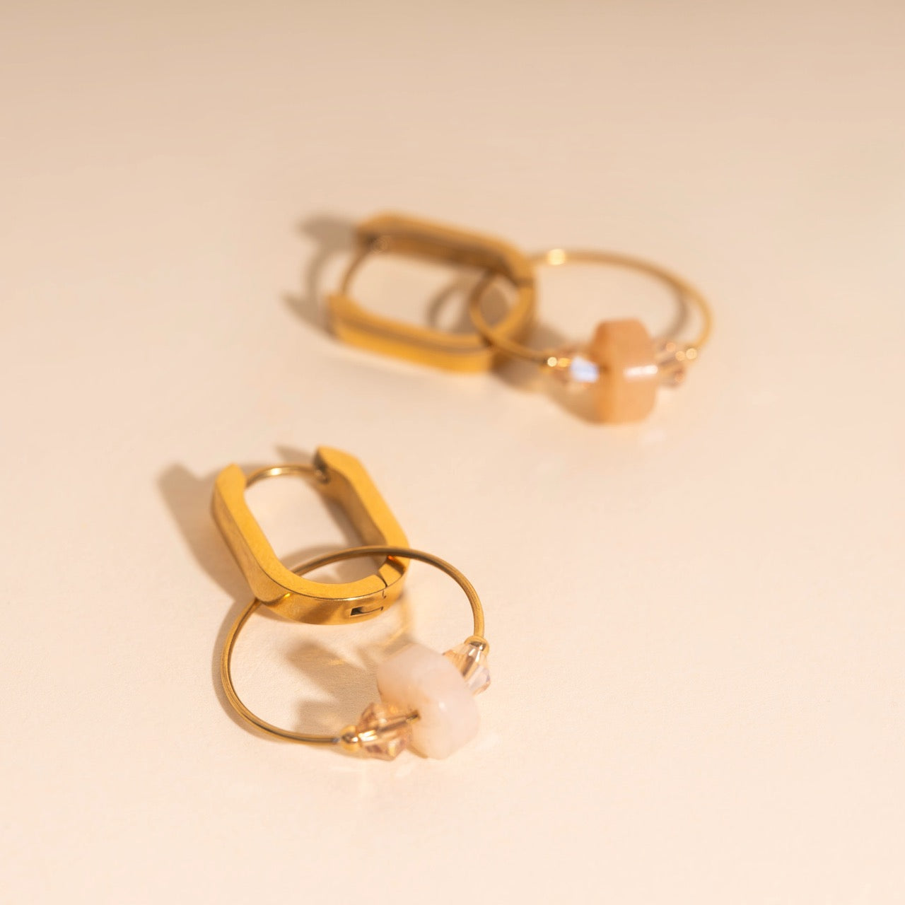 Blush Trio Huggie Hoop Charms