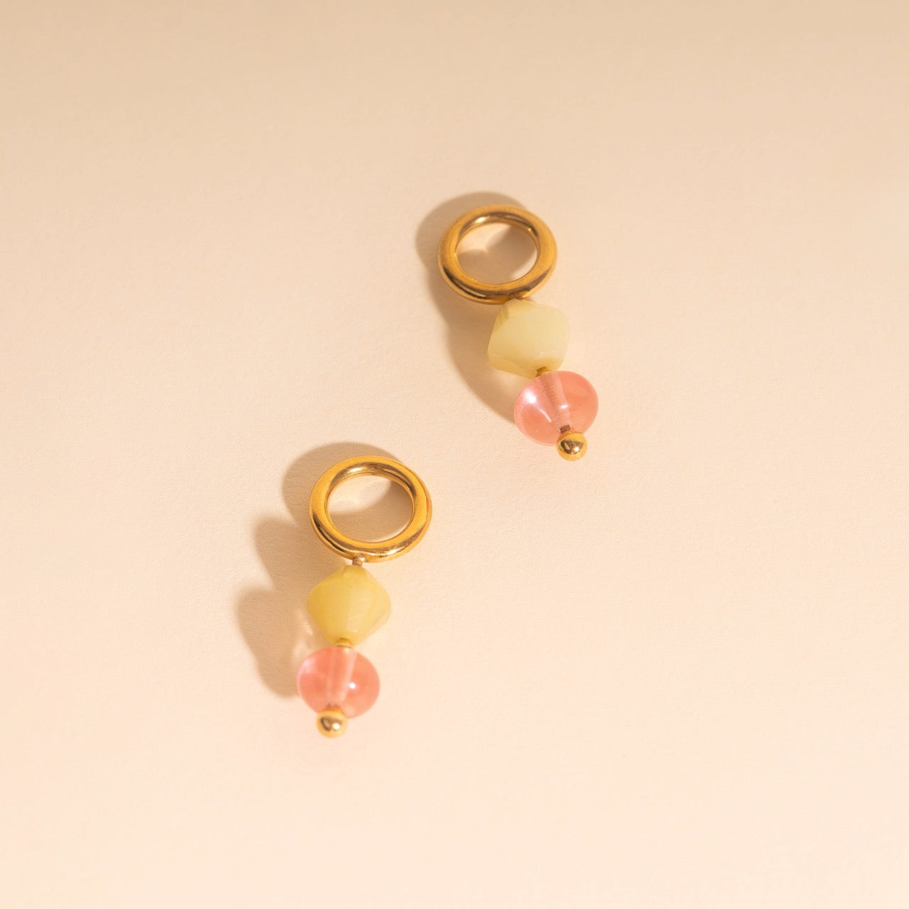 Pink Lemonade Huggie Hoop Charms