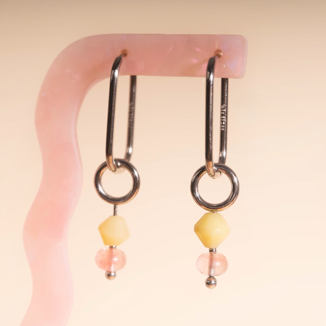 Pink Lemonade Huggie Hoop Charms