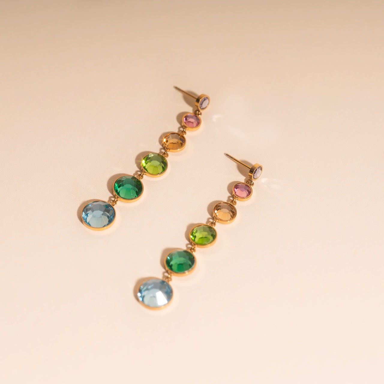 Colorfall Gem Stud Earrings