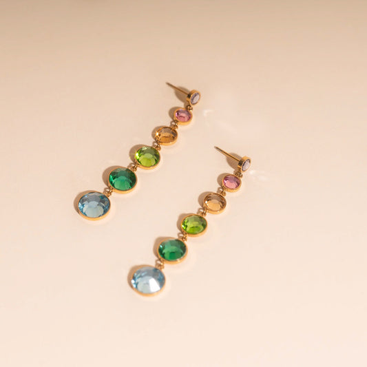 Colorfall Gem Stud Earrings