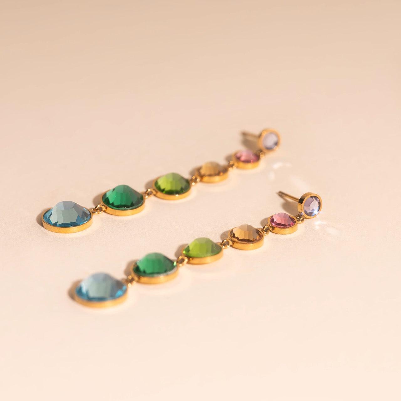 Colorfall Gem Stud Earrings