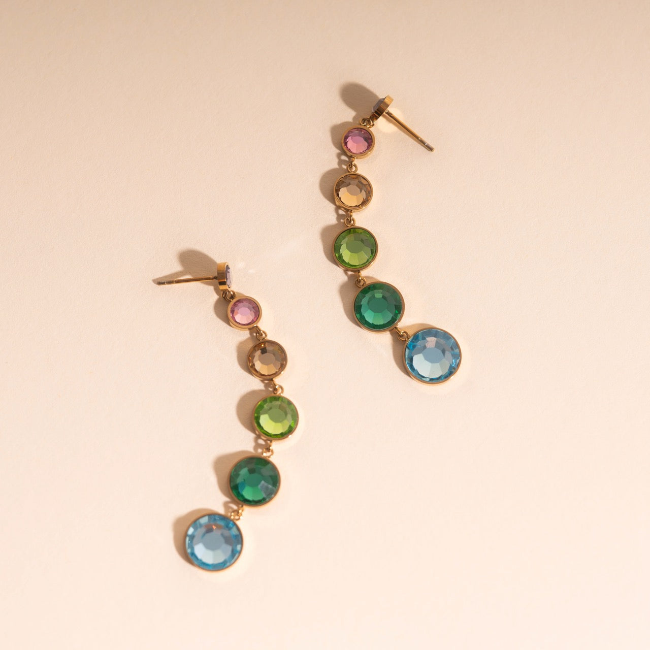 Colorfall Gem Stud Earrings