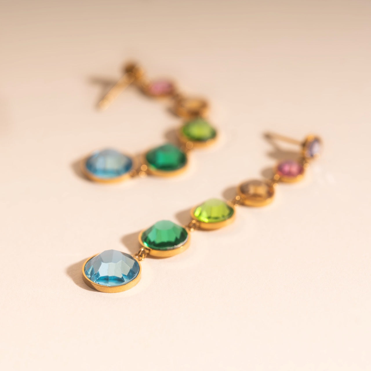 Colorfall Gem Stud Earrings