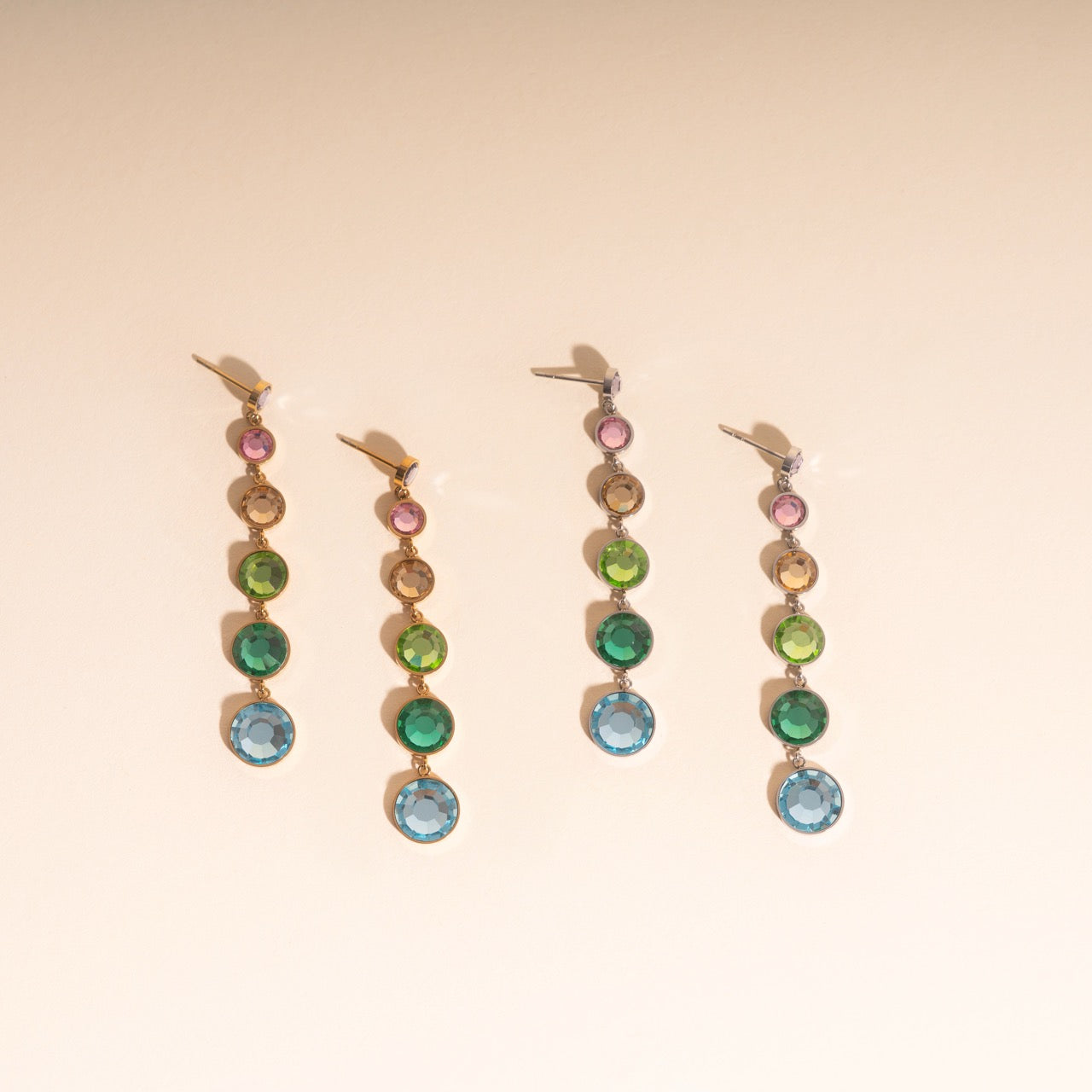 Colorfall Gem Stud Earrings