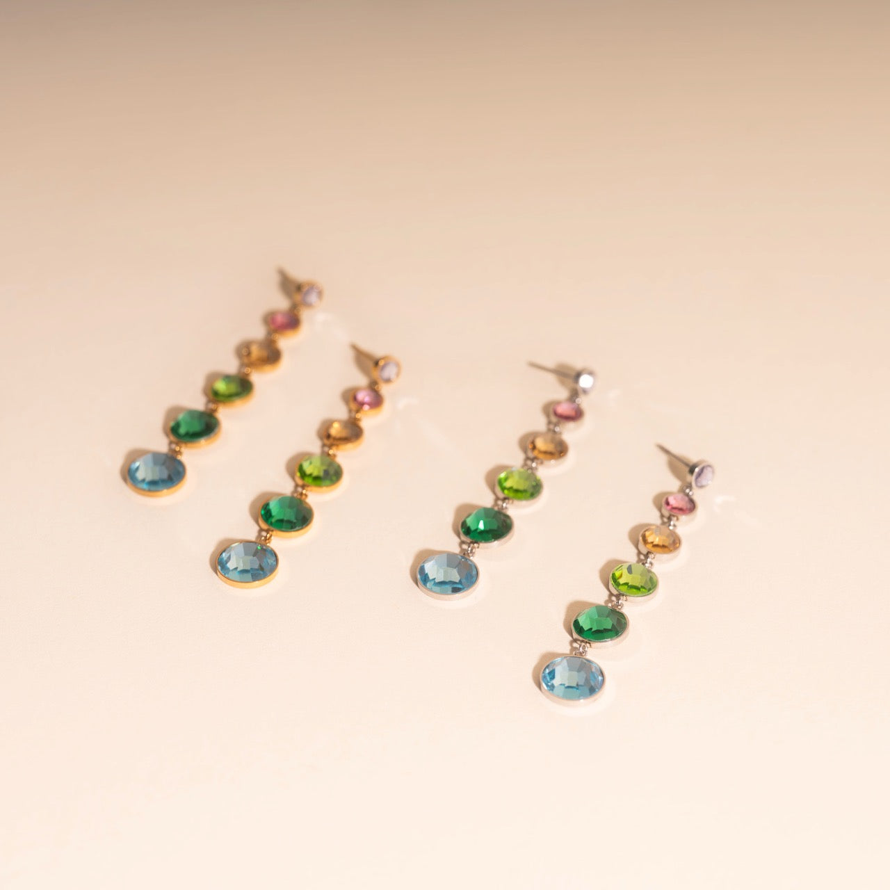 Colorfall Gem Stud Earrings