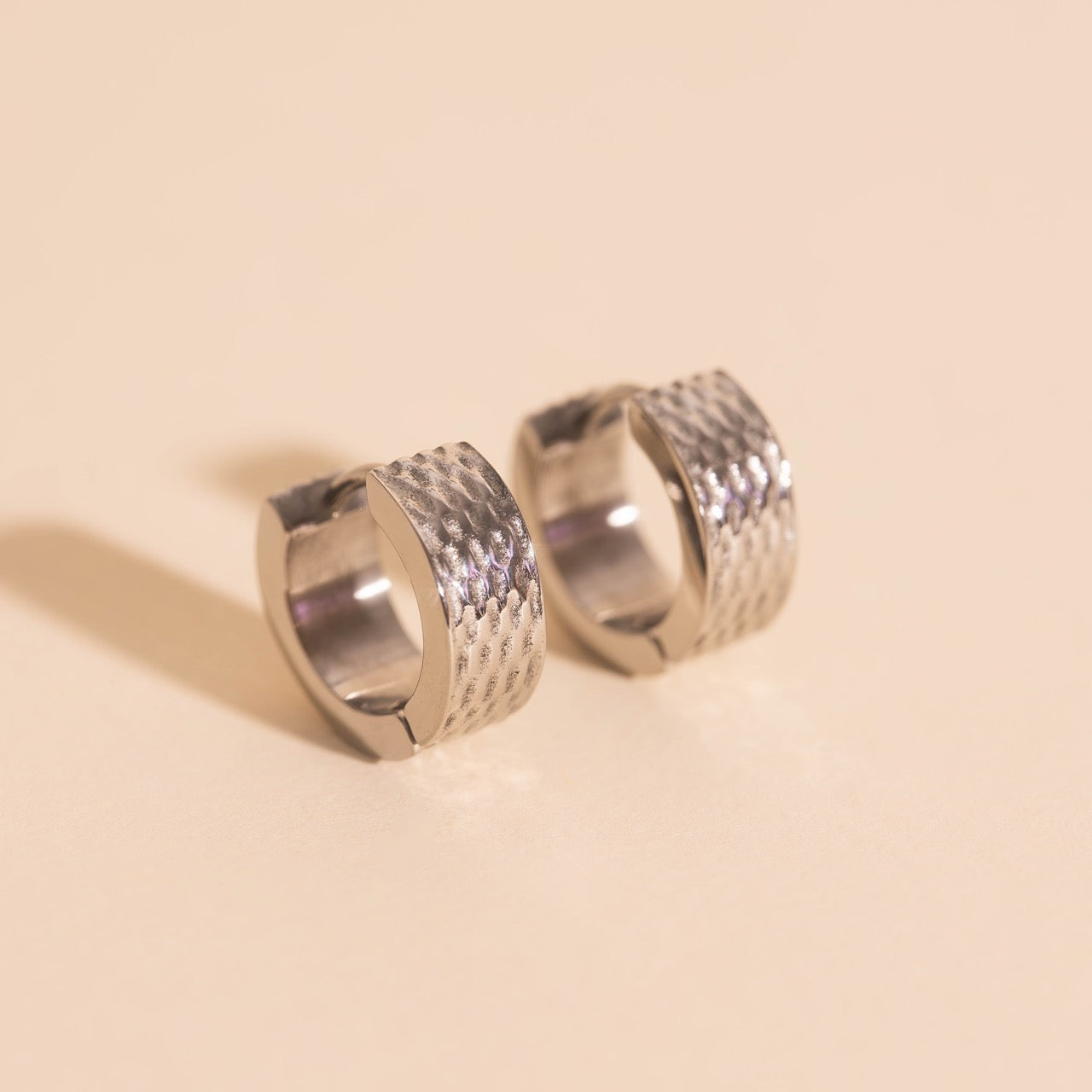 Basketweave Super Chunky Huggie Hoop Earrings