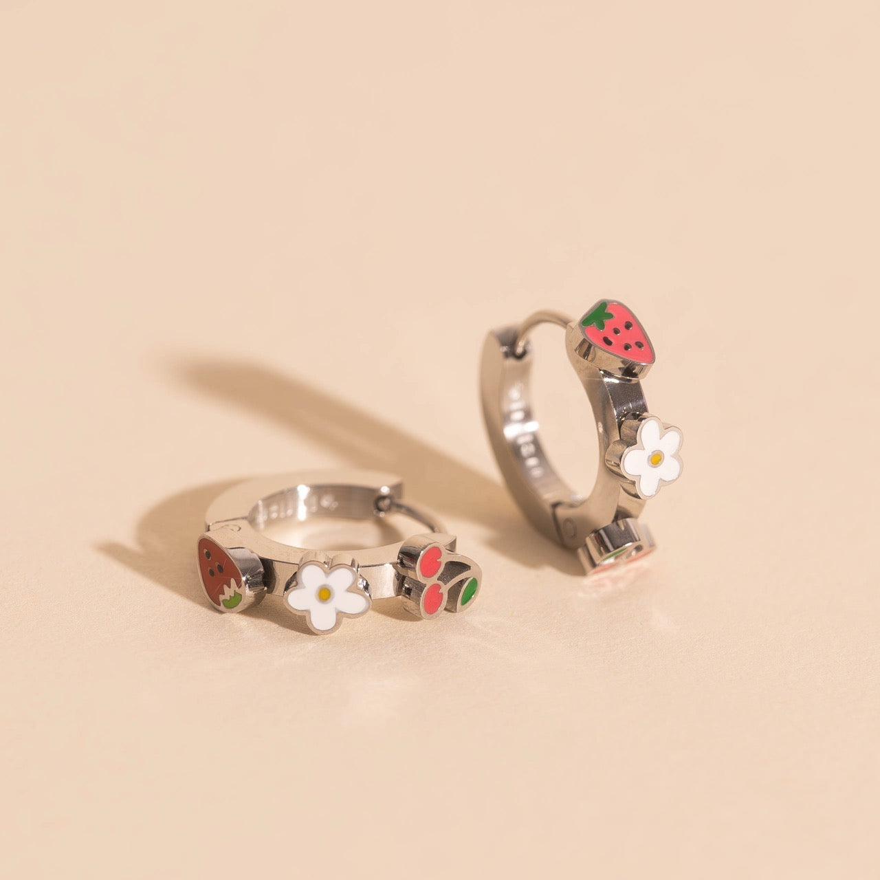 Berry Sweet 3D Huggie Hoop Earrings