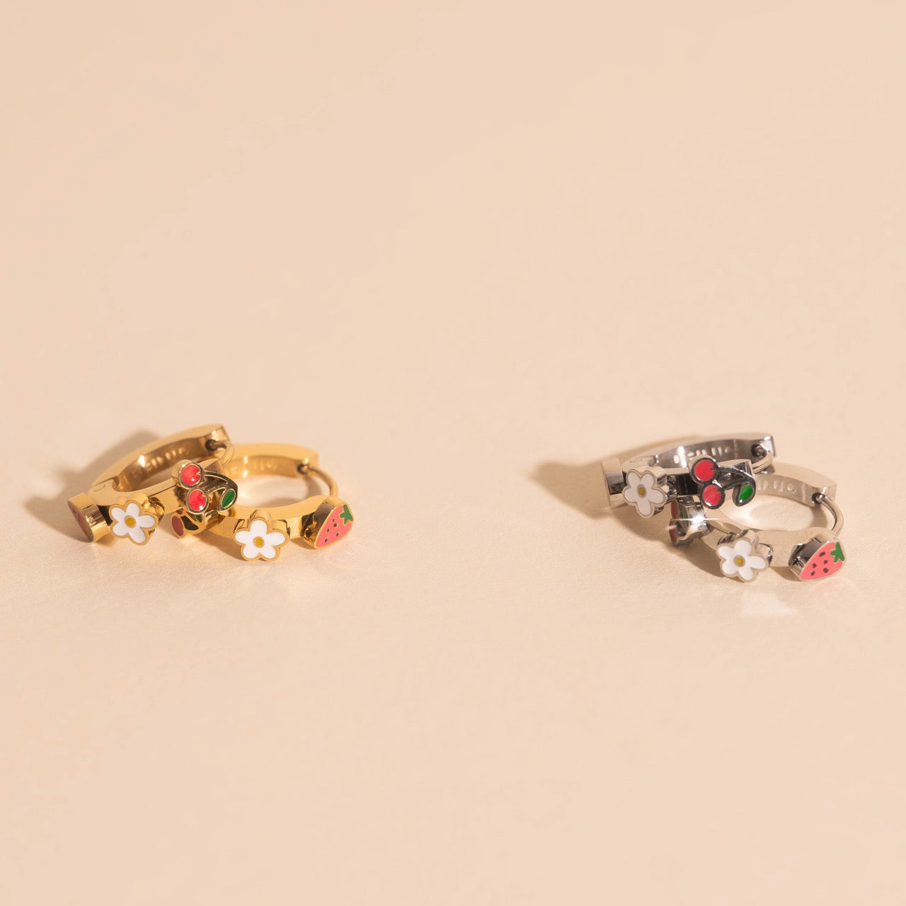 Berry Sweet 3D Huggie Hoop Earrings