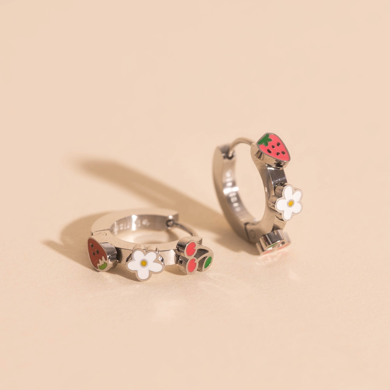 Berry Sweet 3D Huggie Hoop Earrings