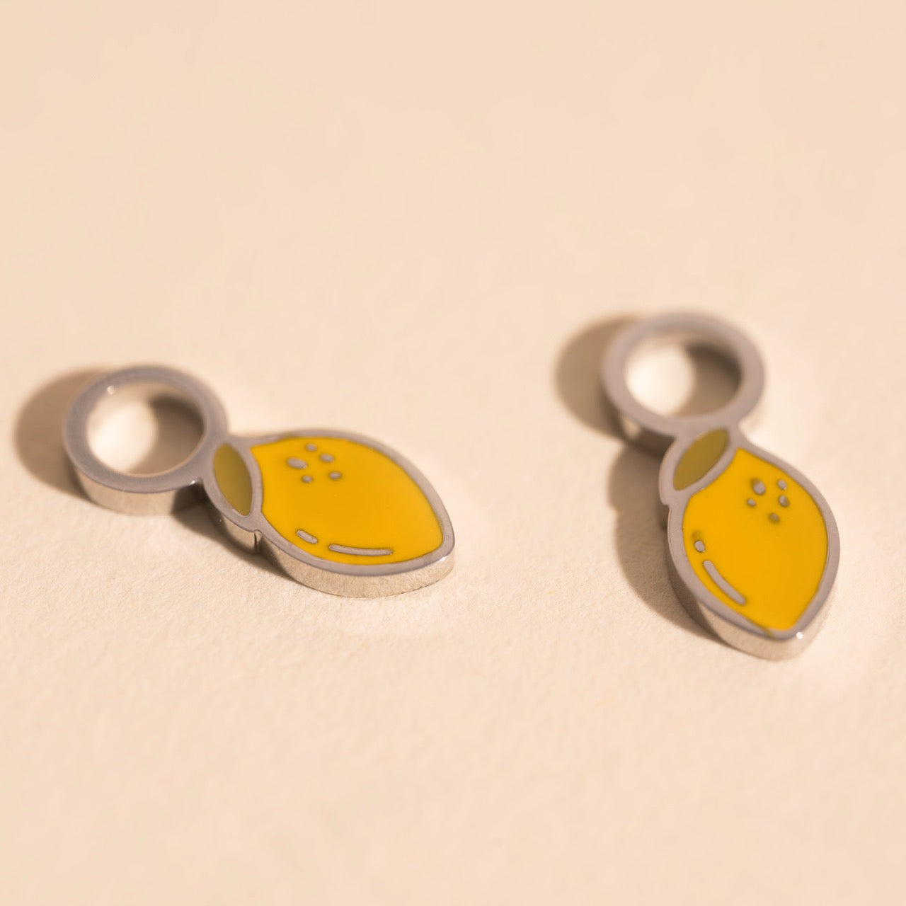 Mini Lemon Huggie Hoop Charms