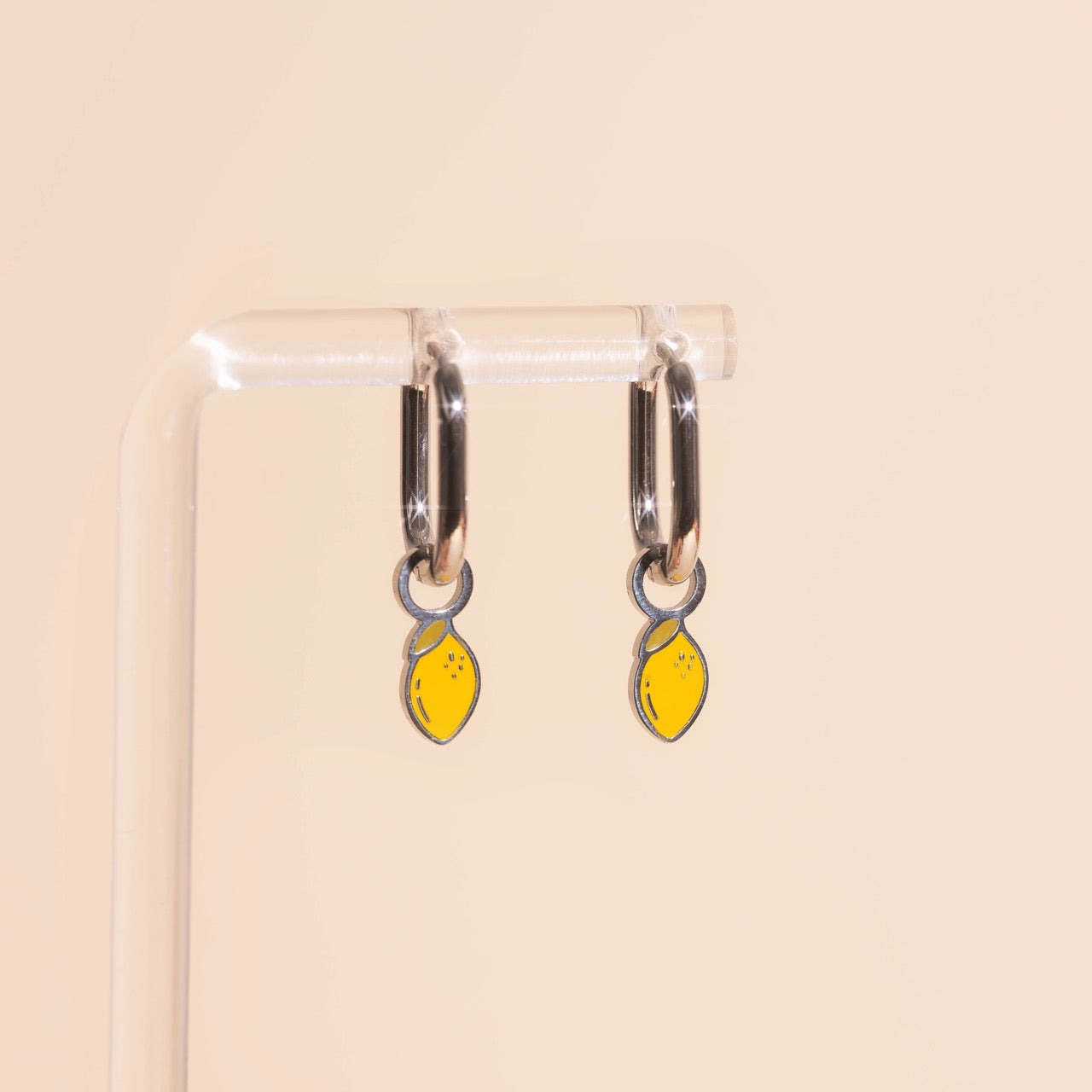Mini Lemon Huggie Hoop Charms