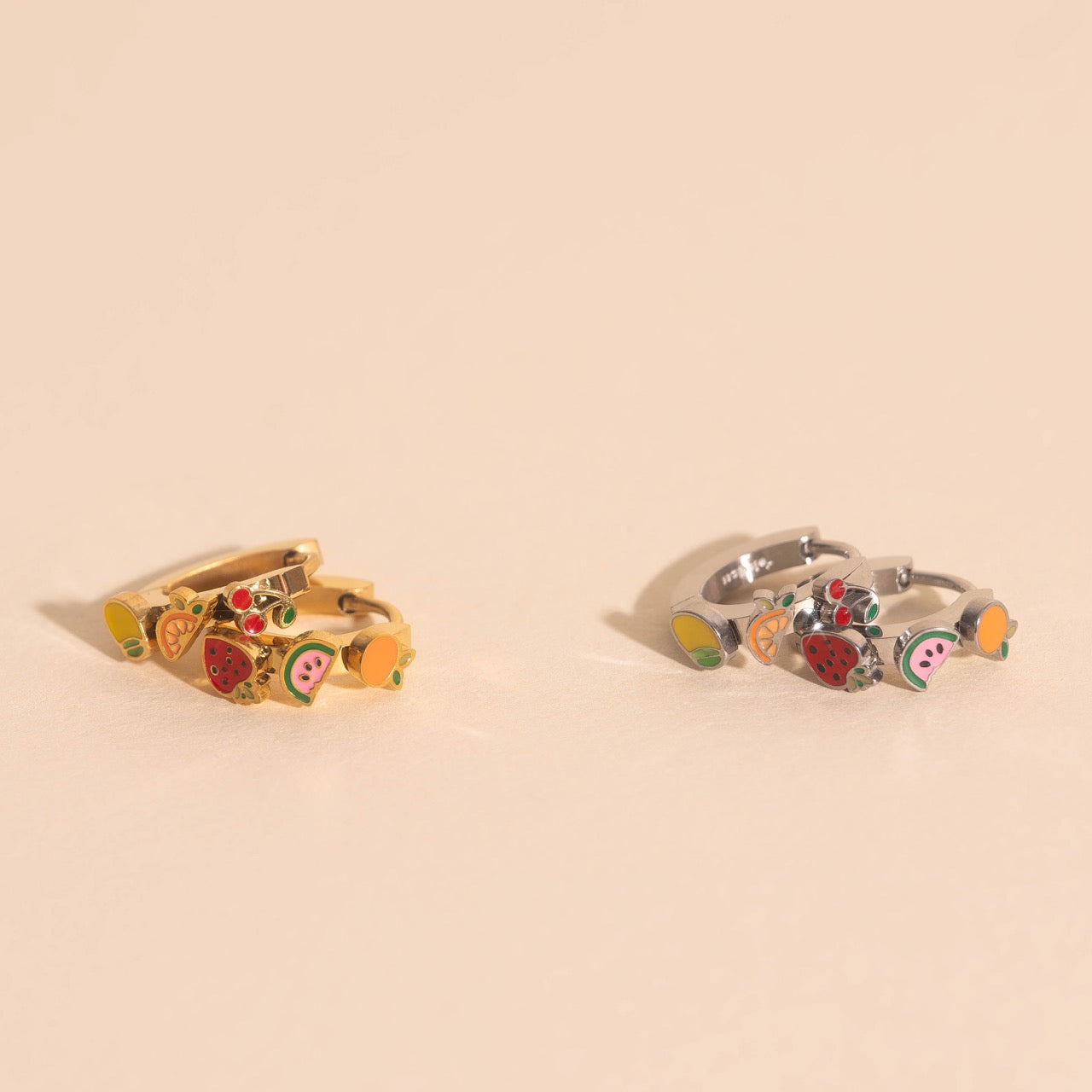 Fruit Loop 3D Huggie Hoop Earrings