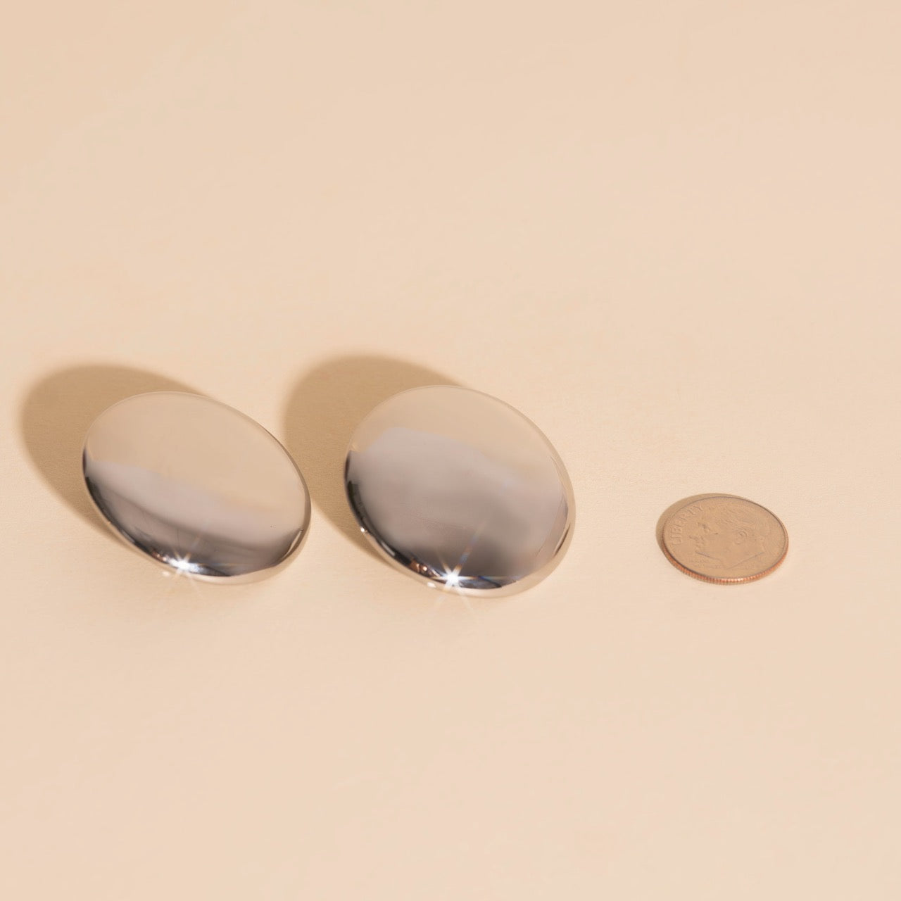 Jumbo Button Stud Earrings