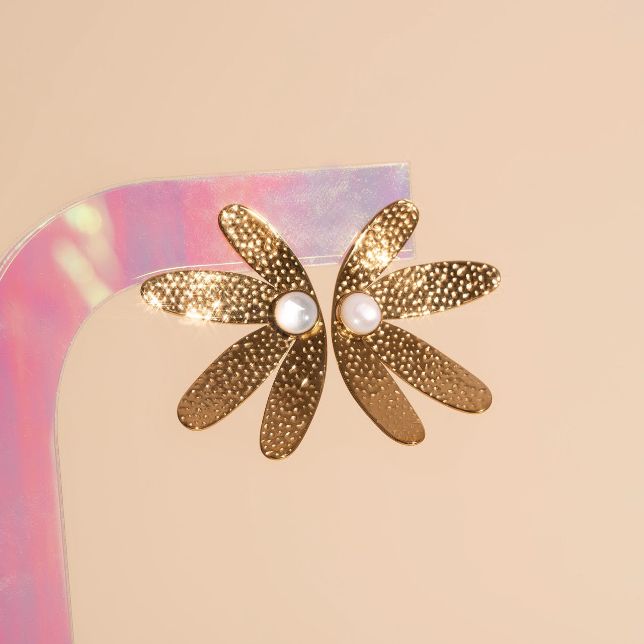 Jumbo Half Bloomed Stud Earrings
