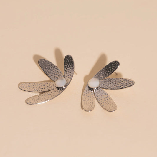 Jumbo Half Bloomed Stud Earrings