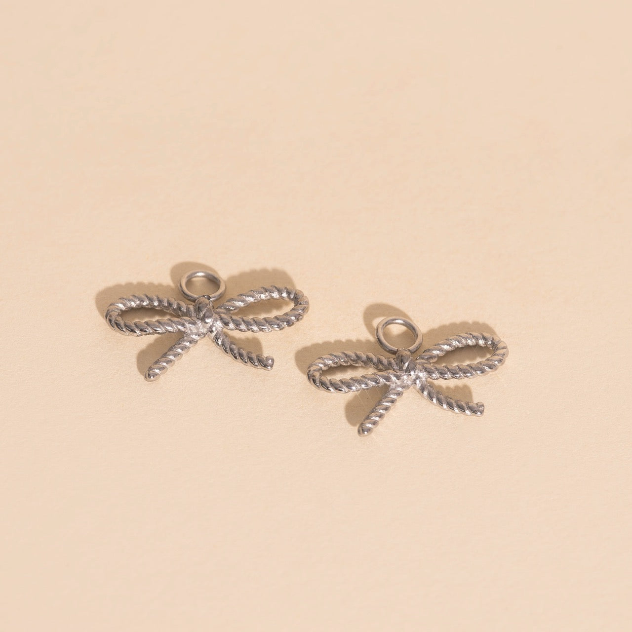 Rope Bow Huggie Hoop Charms