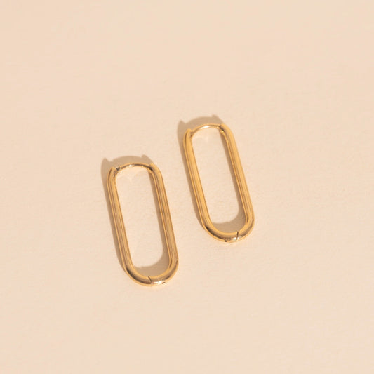 Titanium Thinny Rectangle Rounded Huggie Hoop Earrings