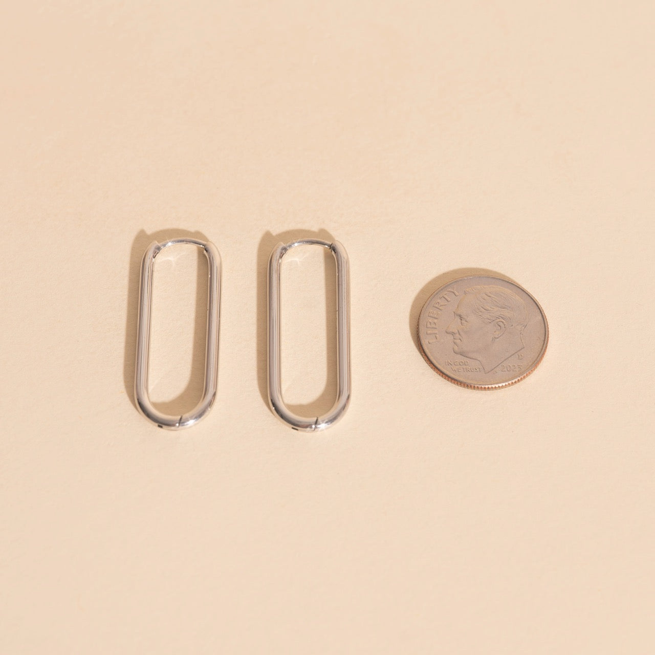 Titanium Thinny Rectangle Rounded Huggie Hoop Earrings