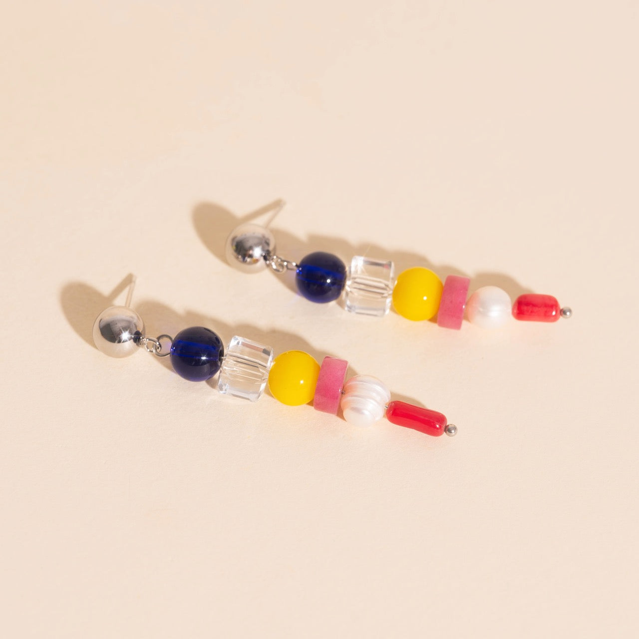 Sea Glass Dangle Stud Earrings