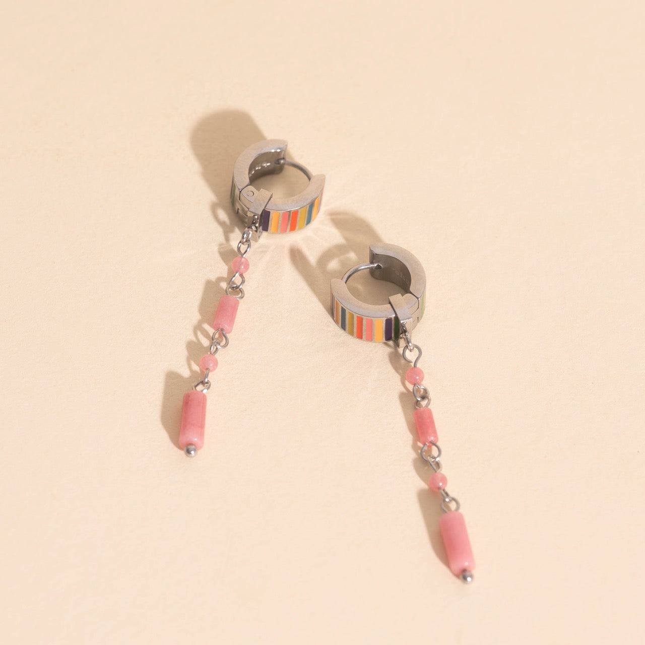 Pink Minnow Super Chunky Huggie Hoop Charms