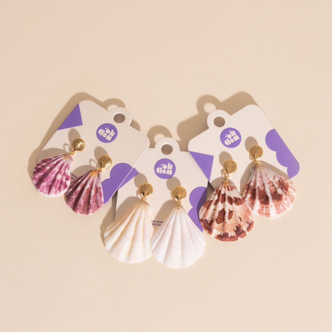 Seashell Dangle Stud Earrings