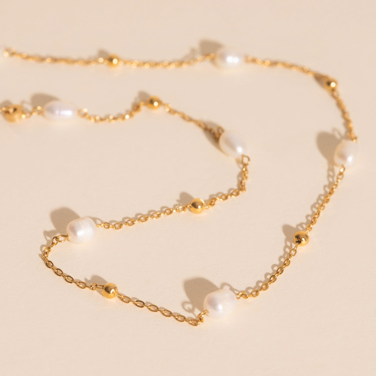 Mini Pearl Chain Necklace (18")