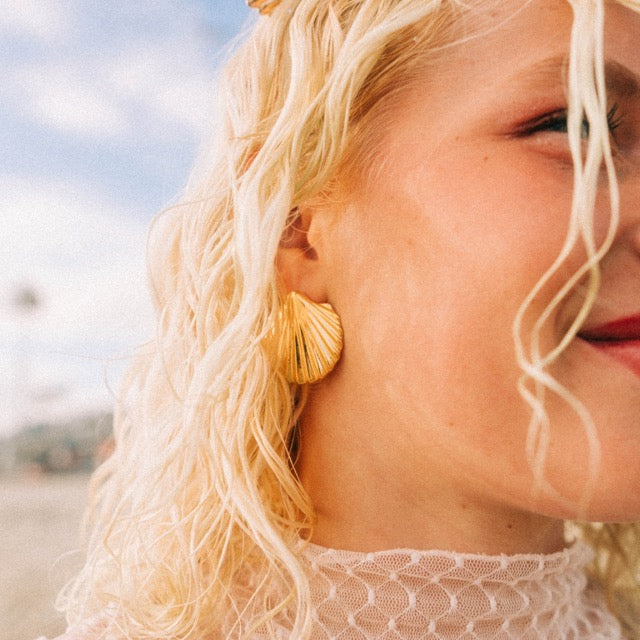 Jumbo Seashell Stud Earrings