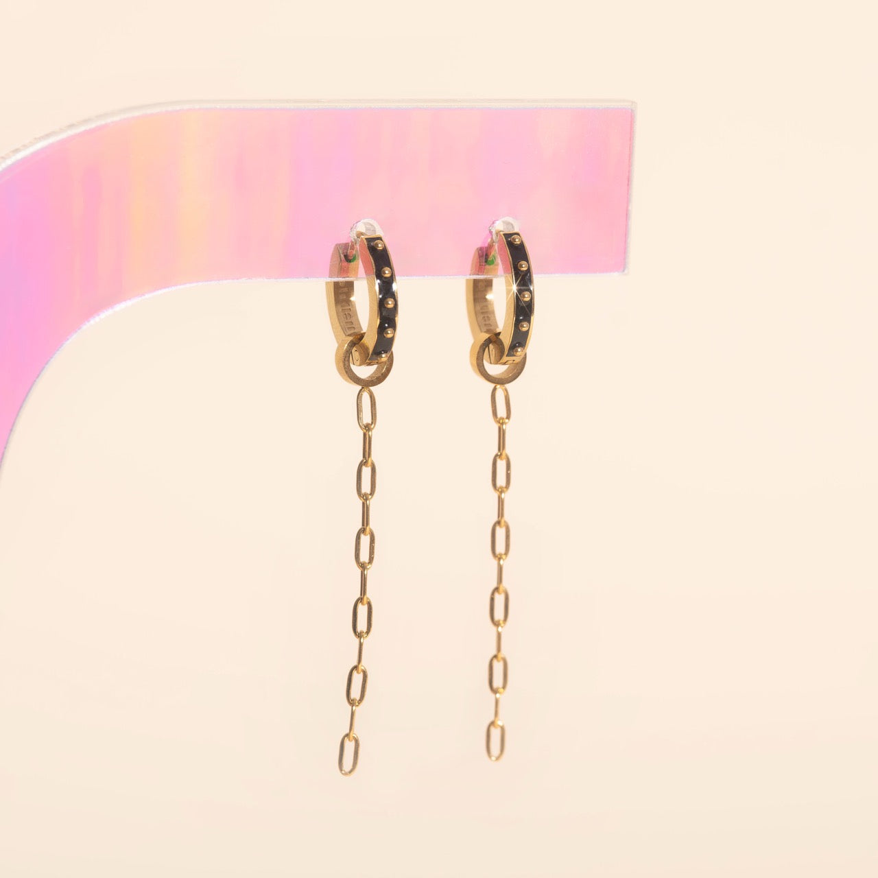 Chain Huggie Hoop Charms